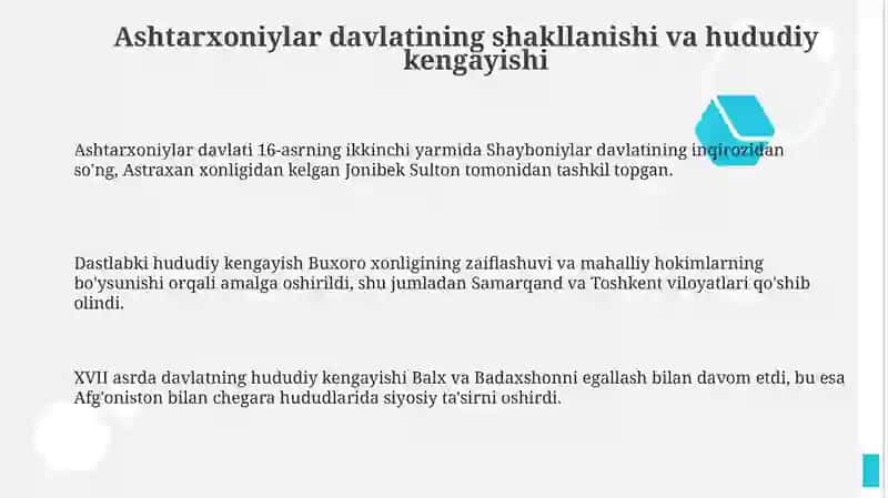 Ashtarxoniylar davlati tarixiy geografiyasi 3