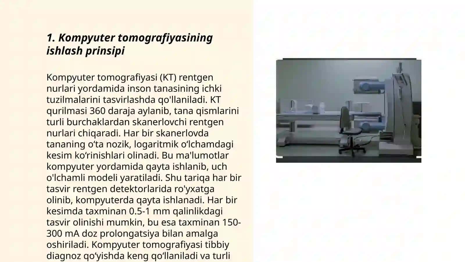 Tibbiy tomografiya apparatlarining ishlash prinsiplari 3