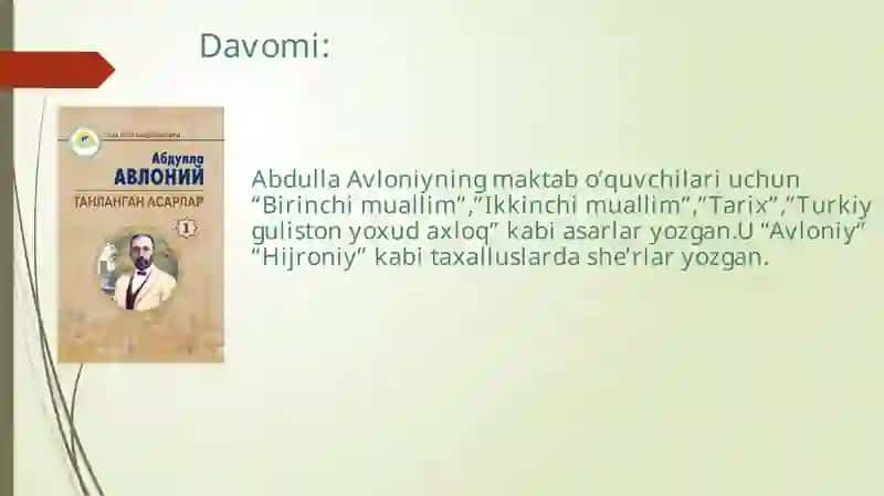 Abdulla Avloniynihayotivaijodi 3