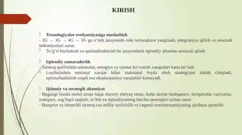 Uyalialoqa tizimlari loyihalash va optimallashtirish 3