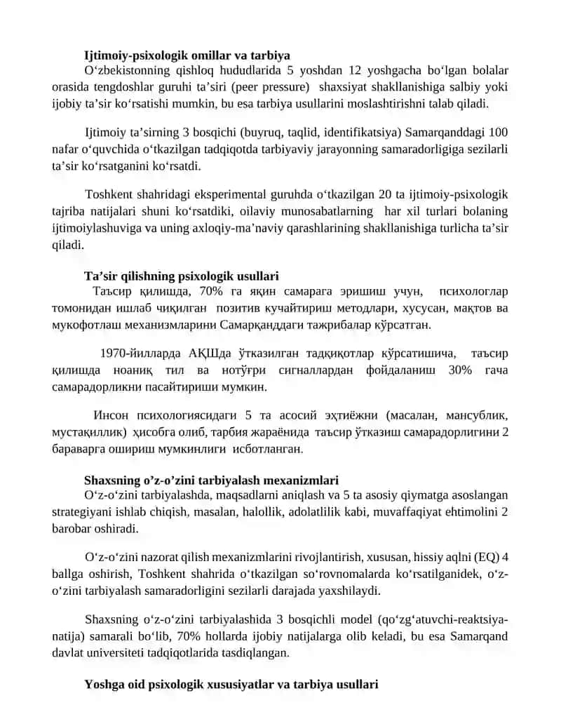 Tarbiya jarayonining pisixologik asoslari 3