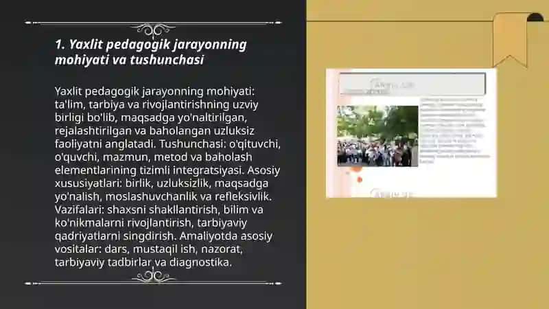 Yaxlit pedagogik jarayon 3