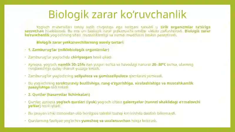 Yog'och materialari va buyumlarining kamchiliklari 3