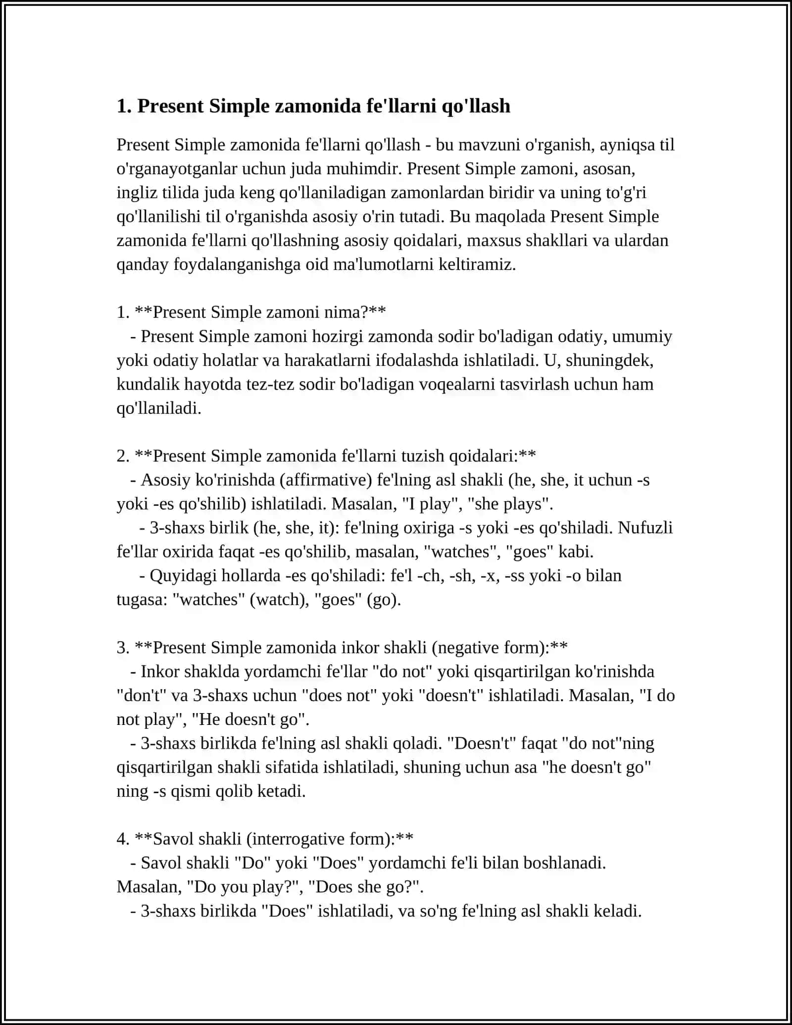 PRESENT SIMPLE, ADVERBS OF FREQUENCY 3