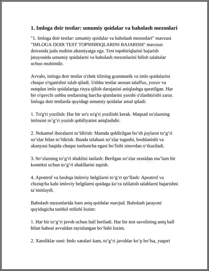 IMLOGA DOIR TEST TOPSHIRIQLARINI BAJARISH 3