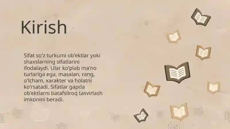 Sifat so'z turkumi. Sifatning ma'no turlari 3