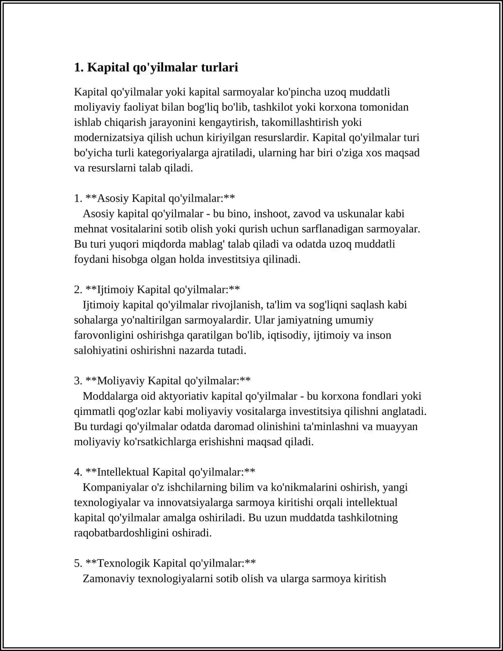 Kapital Qo'yilmalar 3