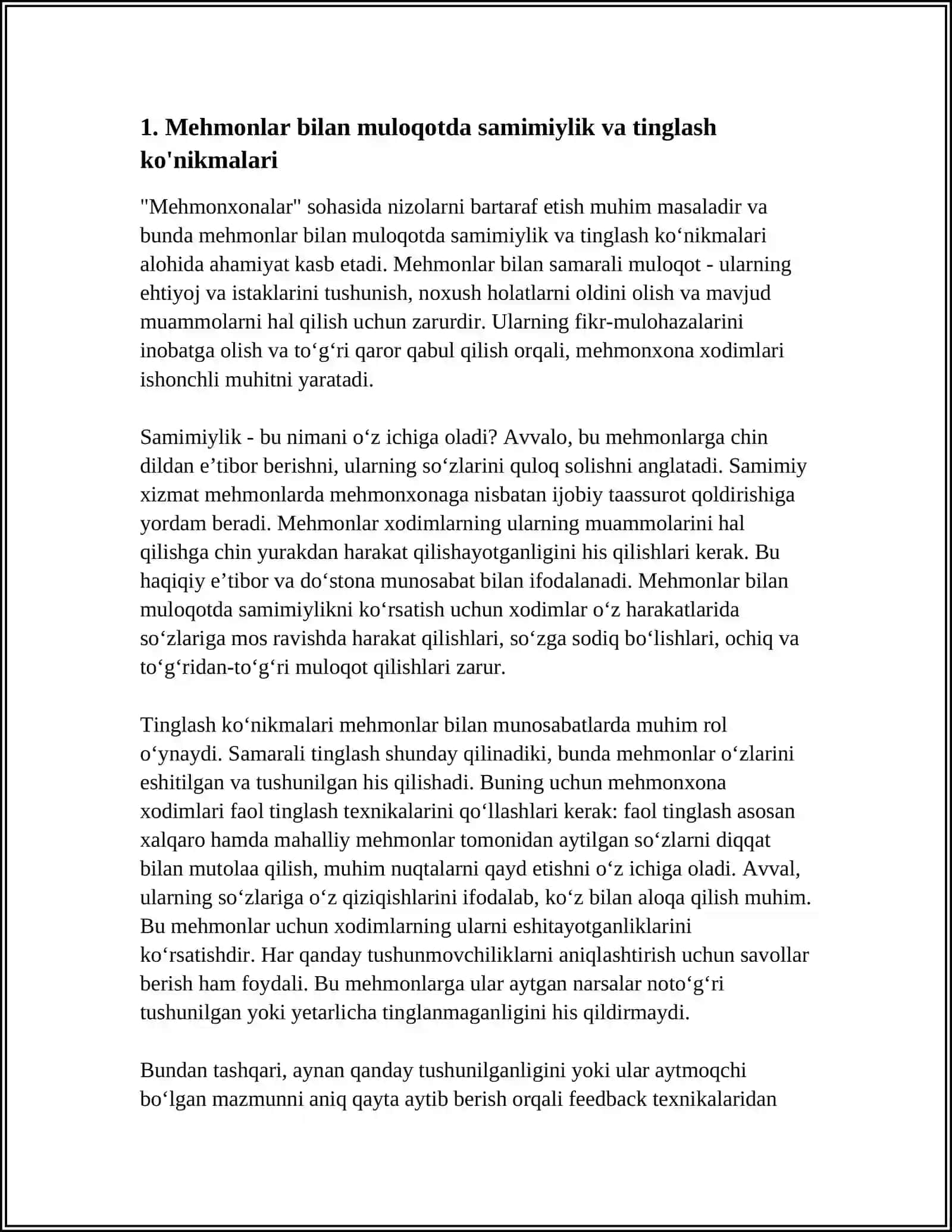 MEHMONHONALARDA NIZOLARNI BARTARAF ETISH 3