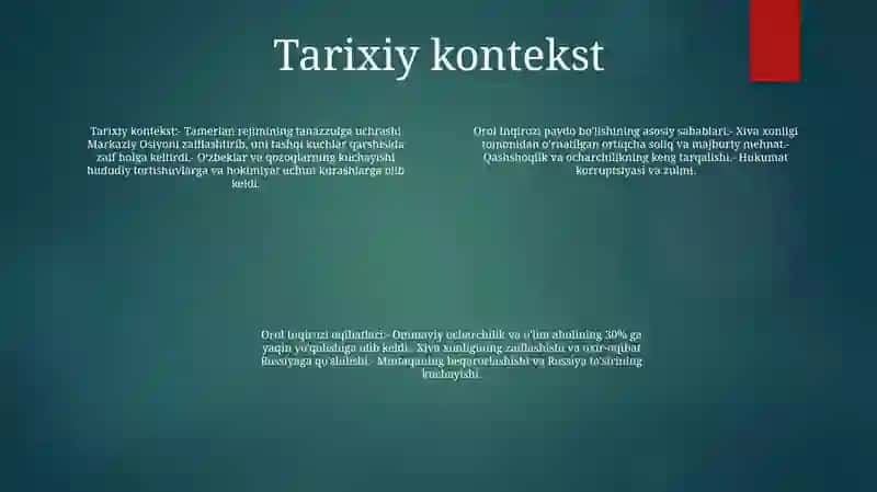 Orol Inqirozining Asosiy Sabab Va Oqibatlari. (Tezis) 3