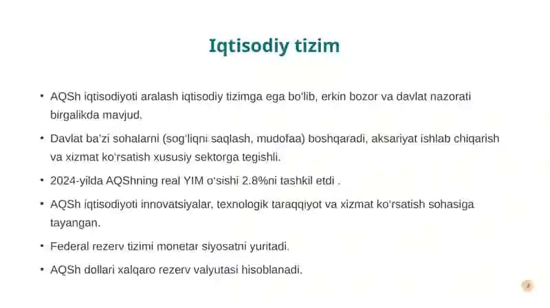 Amerika iqtisodiyoti 3