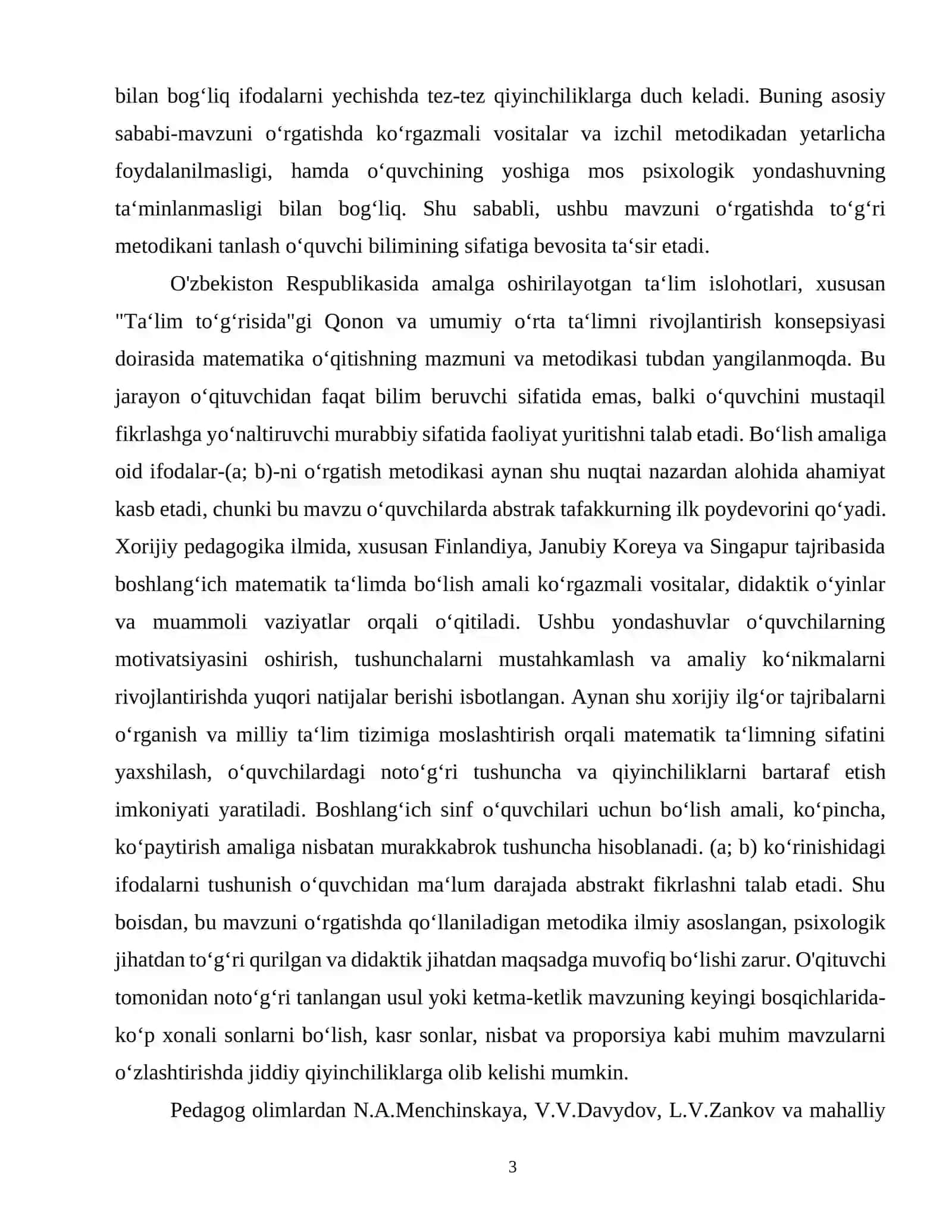 Boʻlish amaliga oid ifodalarni ( a; b) oʻrgatish metodikasi 3