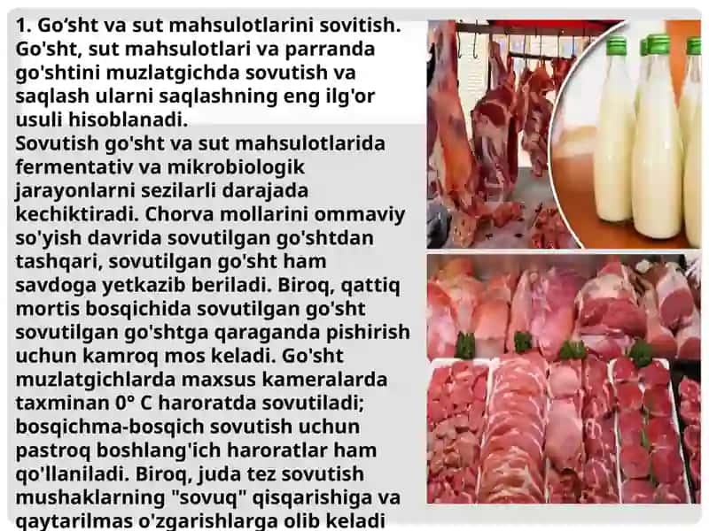 Go'sht va sut mahsulotlari sovutish 3