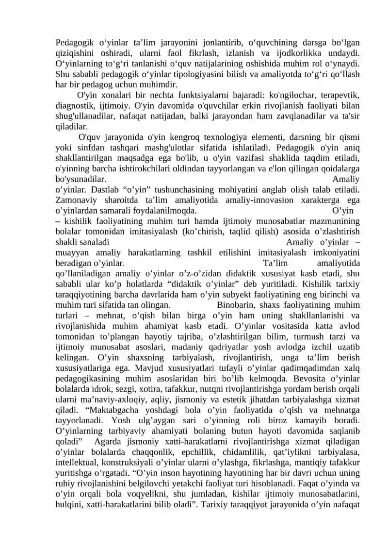 PEDAGOGIK O'YINLAR TIPOLOGIYASI 3