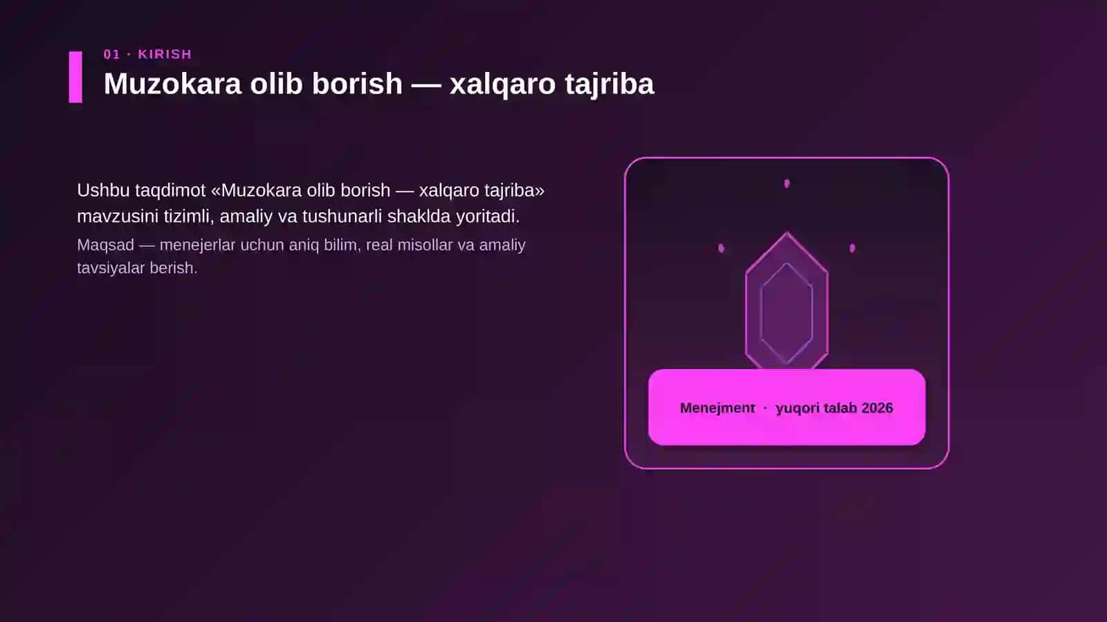 Muzokara olib borish — xalqaro tajriba 3
