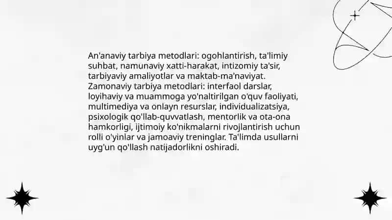 Tarbiya metod va shakllari 3