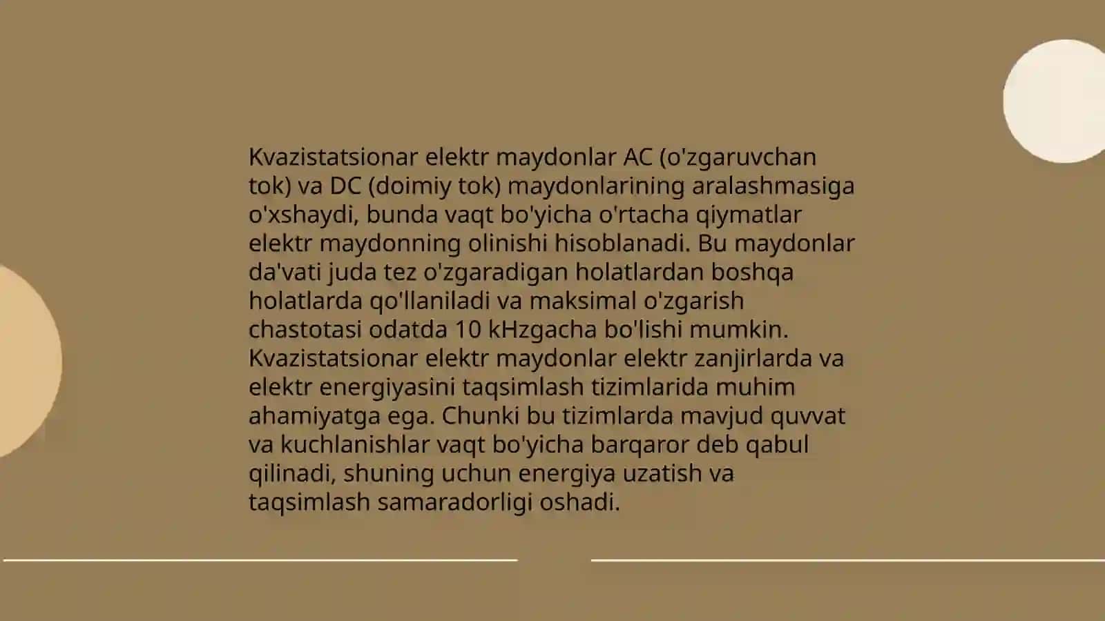 Kvazistatsionar maydonlar 3