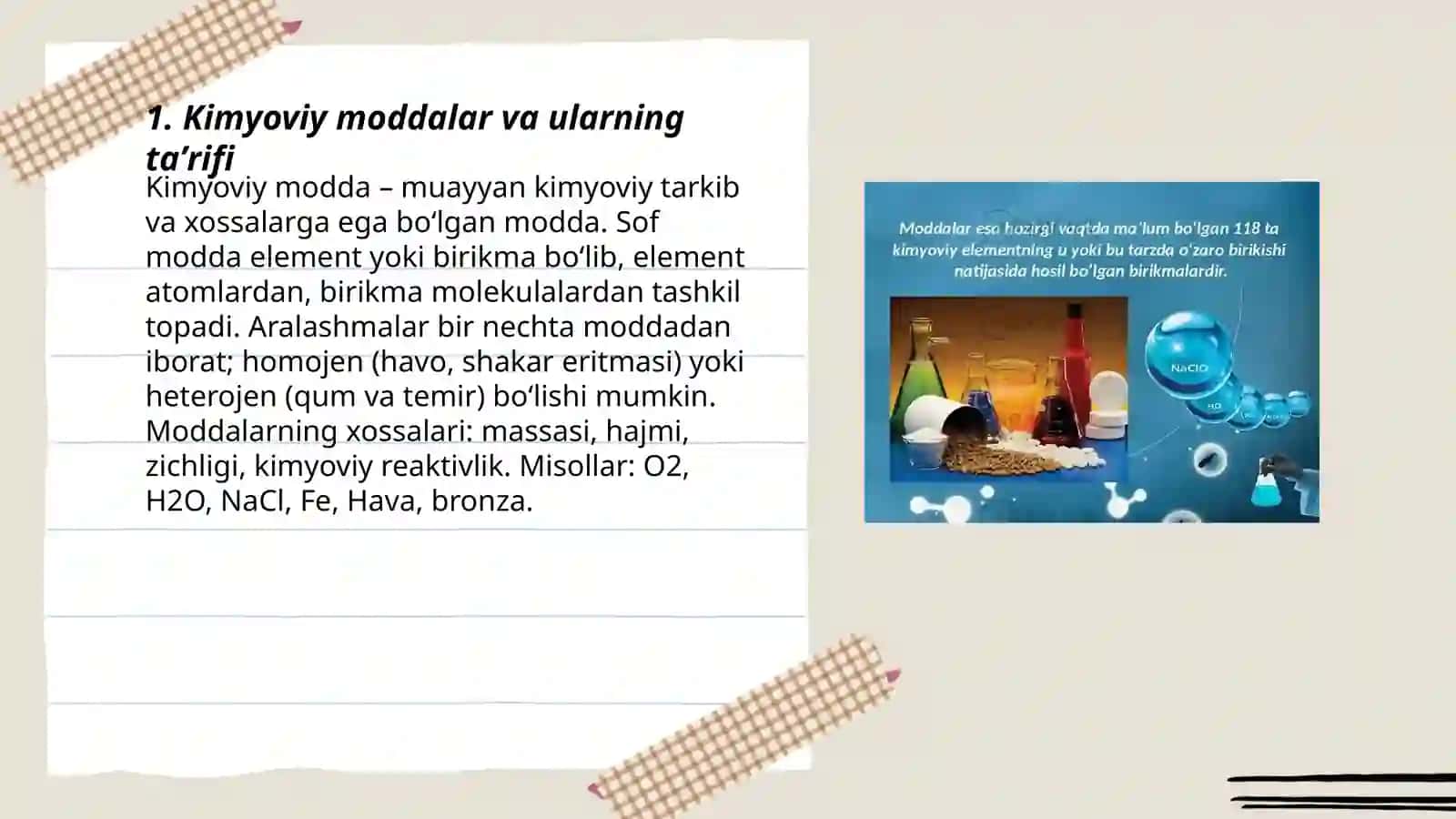 Kimyoviy moddalar (sinf tabiiy fan) 3