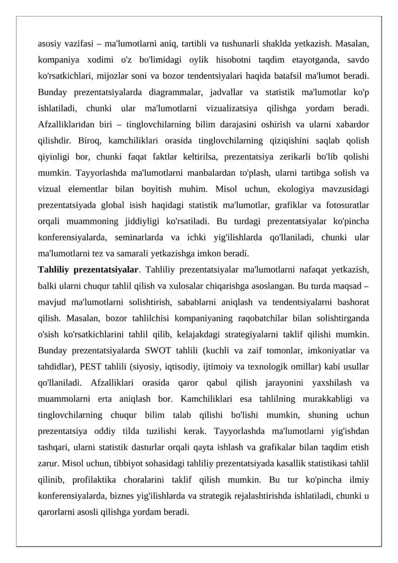 Prezentatsiyalarning turlari va shakllari 3