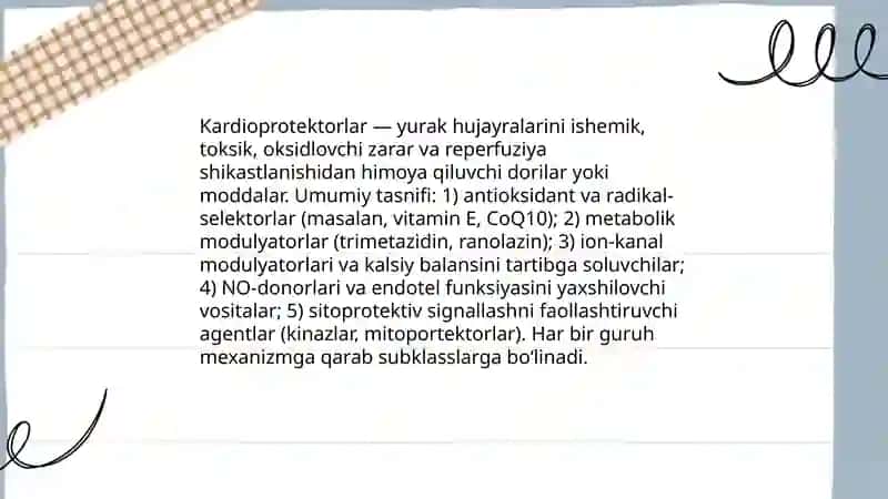 Kardioprotektorlar va metabotrop vositalar 3