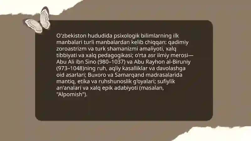 O'zbekiston psixologiya fanining rivojlanish tarixi 3