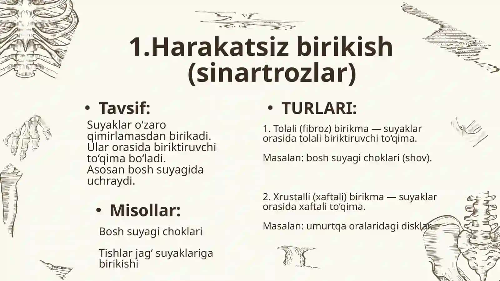 SUYAKLARNING BIRIKISH turlari va Bo’g’imlar 3