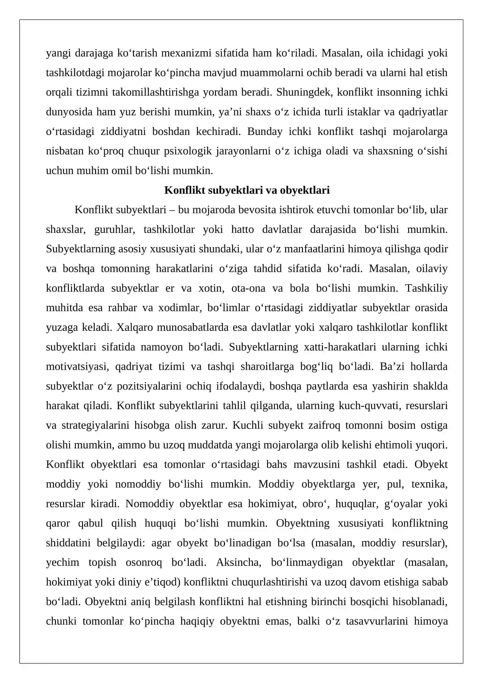 Konfliktli holatni keltirib chiqaruvchi sabablar 3