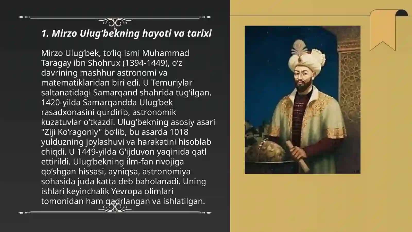 Mirzo Ulugbek-davlat arbobi va buyuk olim 3