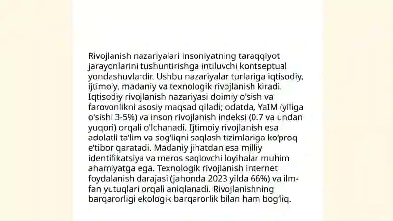 Rivojlanish falsafasi 3