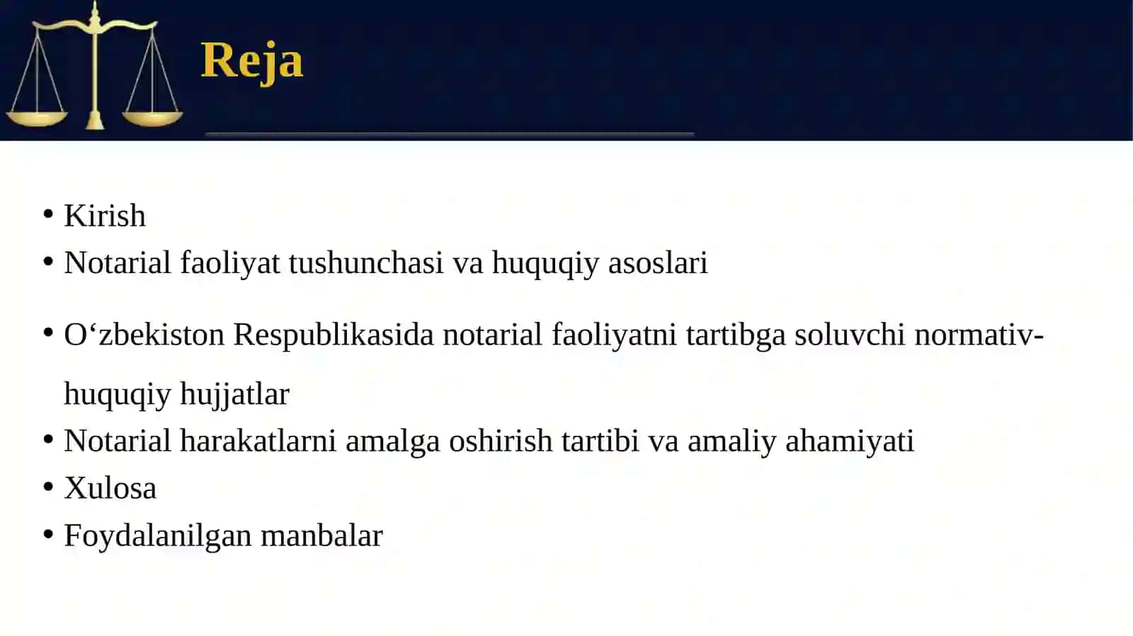 Notarial faoliyatning huquqiy asoslari 3