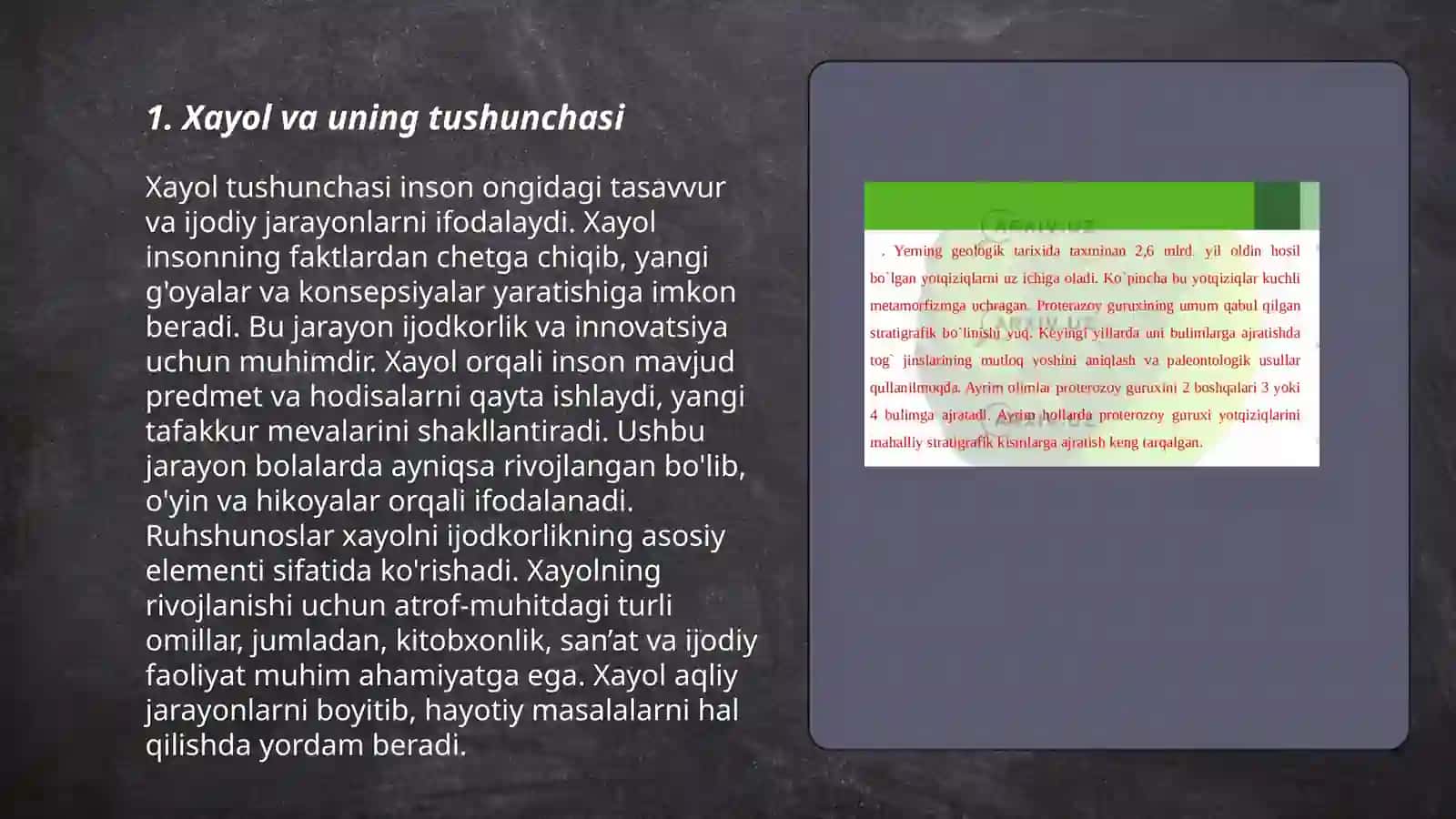 Xayol haqida tushuncha 3