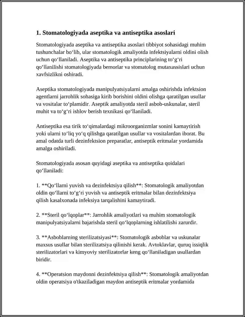 STOMATOLOGIYADA ASEPTIKA VA ANTISEPTIKA 3