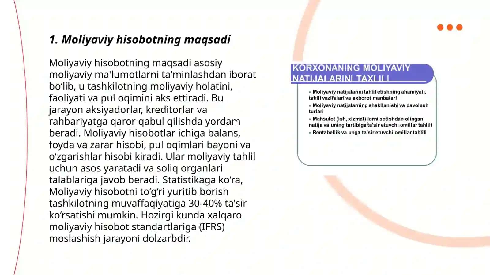 Moliyaviy hisobotning mazmuni va tarkibi 3