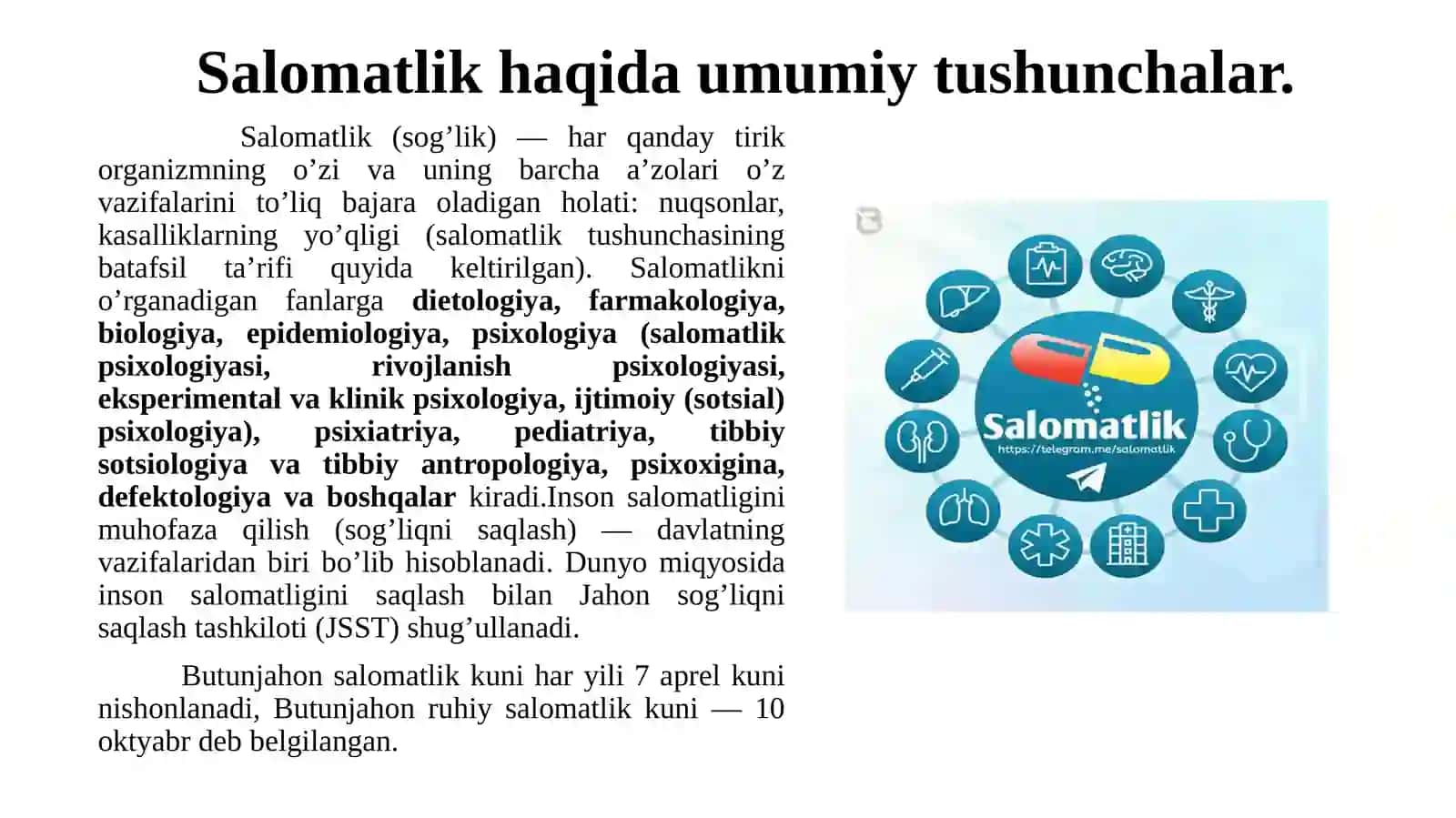 Salomatlikning umumiy muammolari 3
