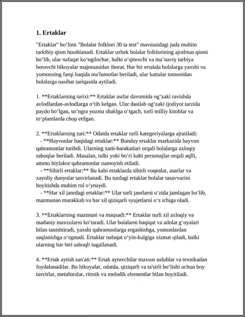 BOLALAR FOLKLORI 30 TA TEST 3