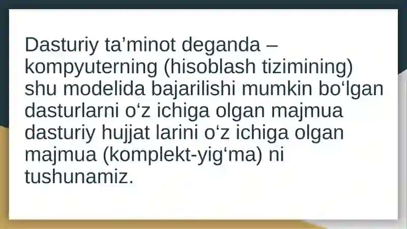 KOMPYUTER DASTURIY TA’MINOTI 3