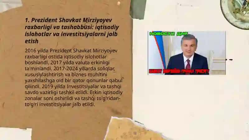 Prezident Shavkat Mirziyoyev raxbarligi va tashabbusi 3