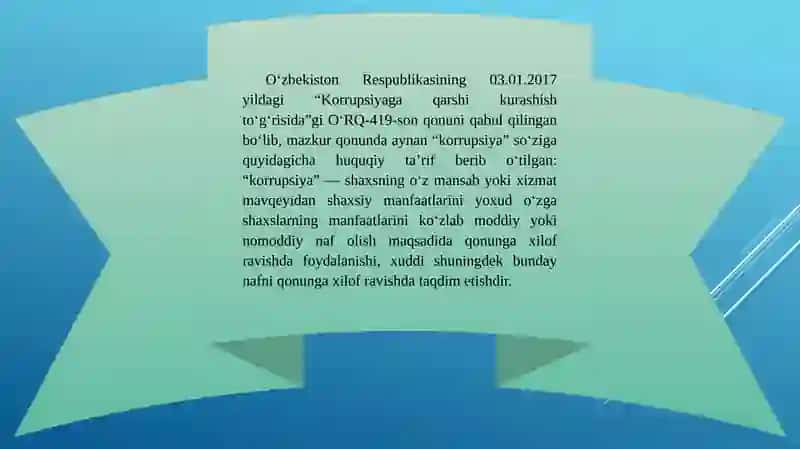 Korrupsiyaga qarshi kurashish 3