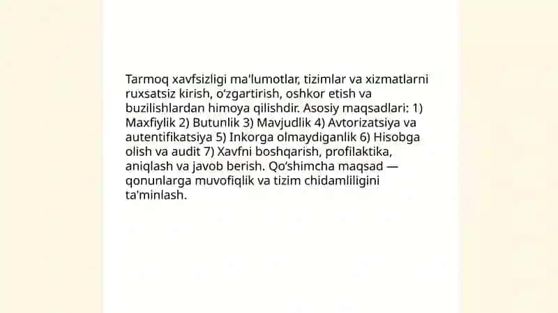 Tarmoq xavfsizligi asoslari 3