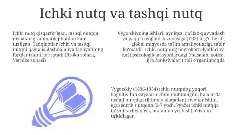 Ichki nutq va kognitiv rivojlanish 3