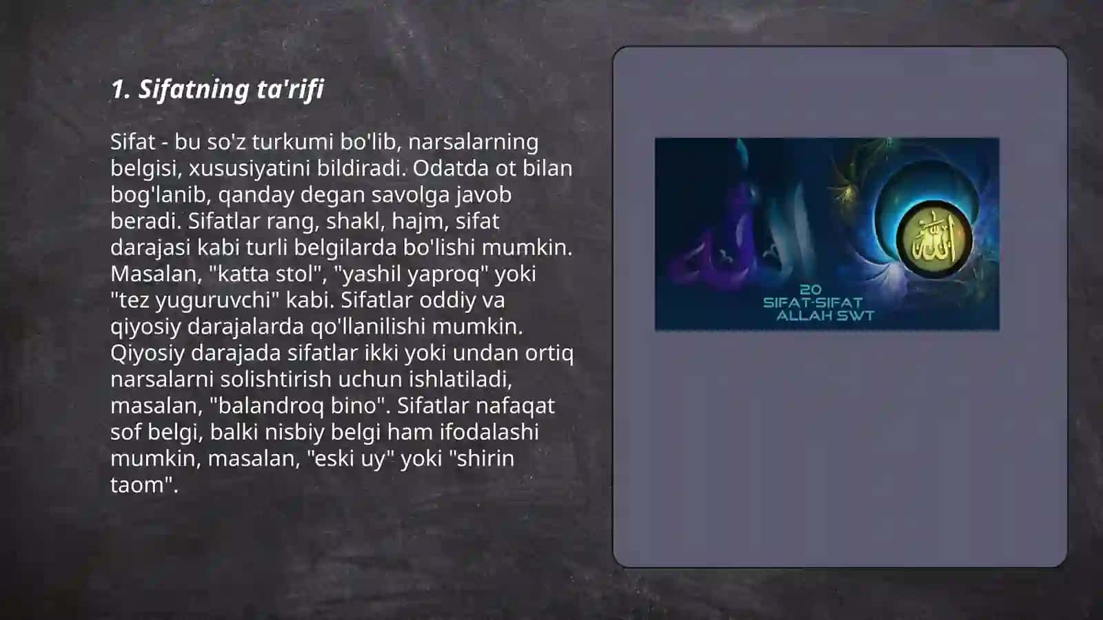 Sifat soʻz turkumi 3
