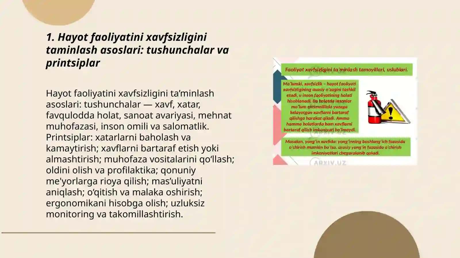 Hayot faoliyatini xavfsizligini taminlash asoslari 3