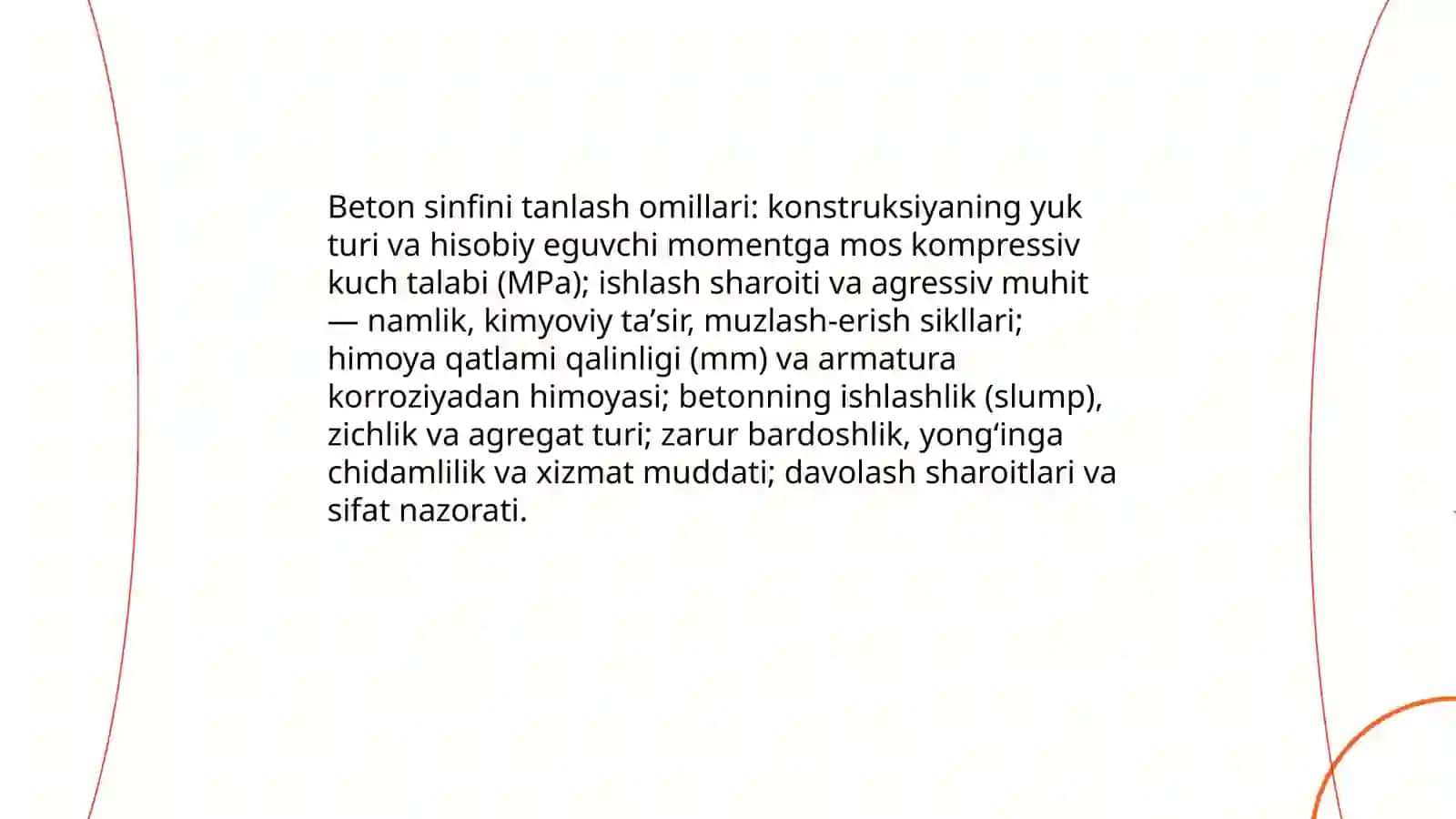 Temirbeton toʻsinning beton va armatura sinflari 3