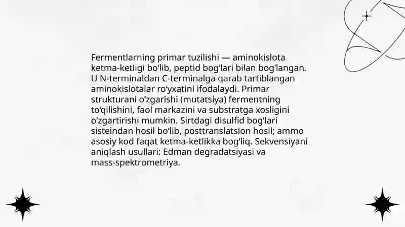 Fermentlarning tuzilishi 3