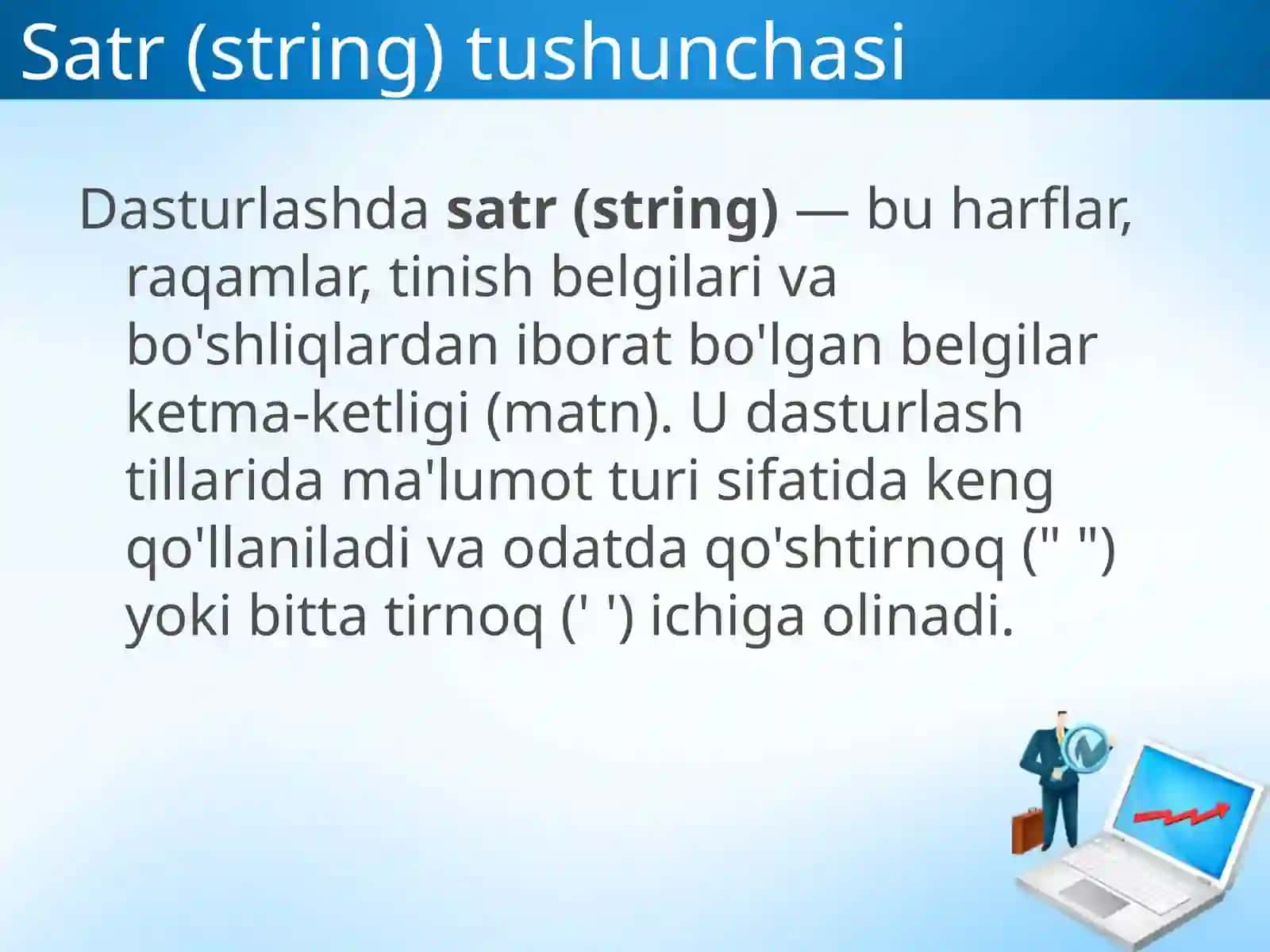 Satr(string)tushunchasi 3