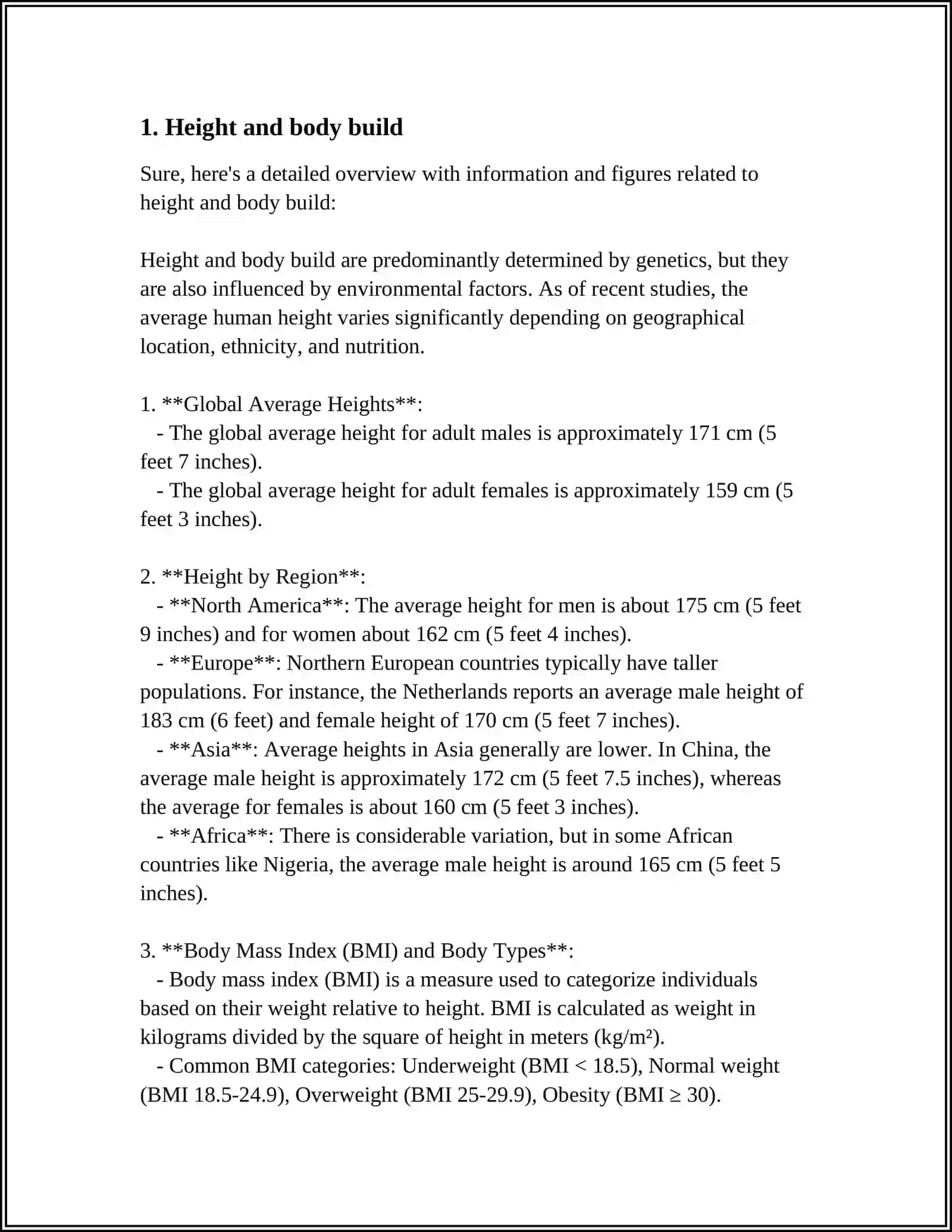 Height and Body Build Overview 3