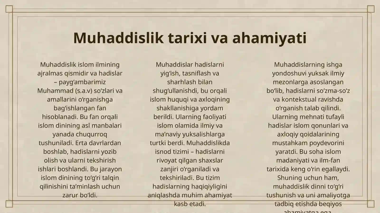 BUYUK MUHADDISLARNING HAYOTI VA IJODI 3