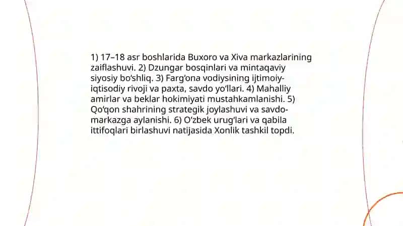 Qo'qon Xonligining Tashkil Topishi va Siyosiy Tarixi 3
