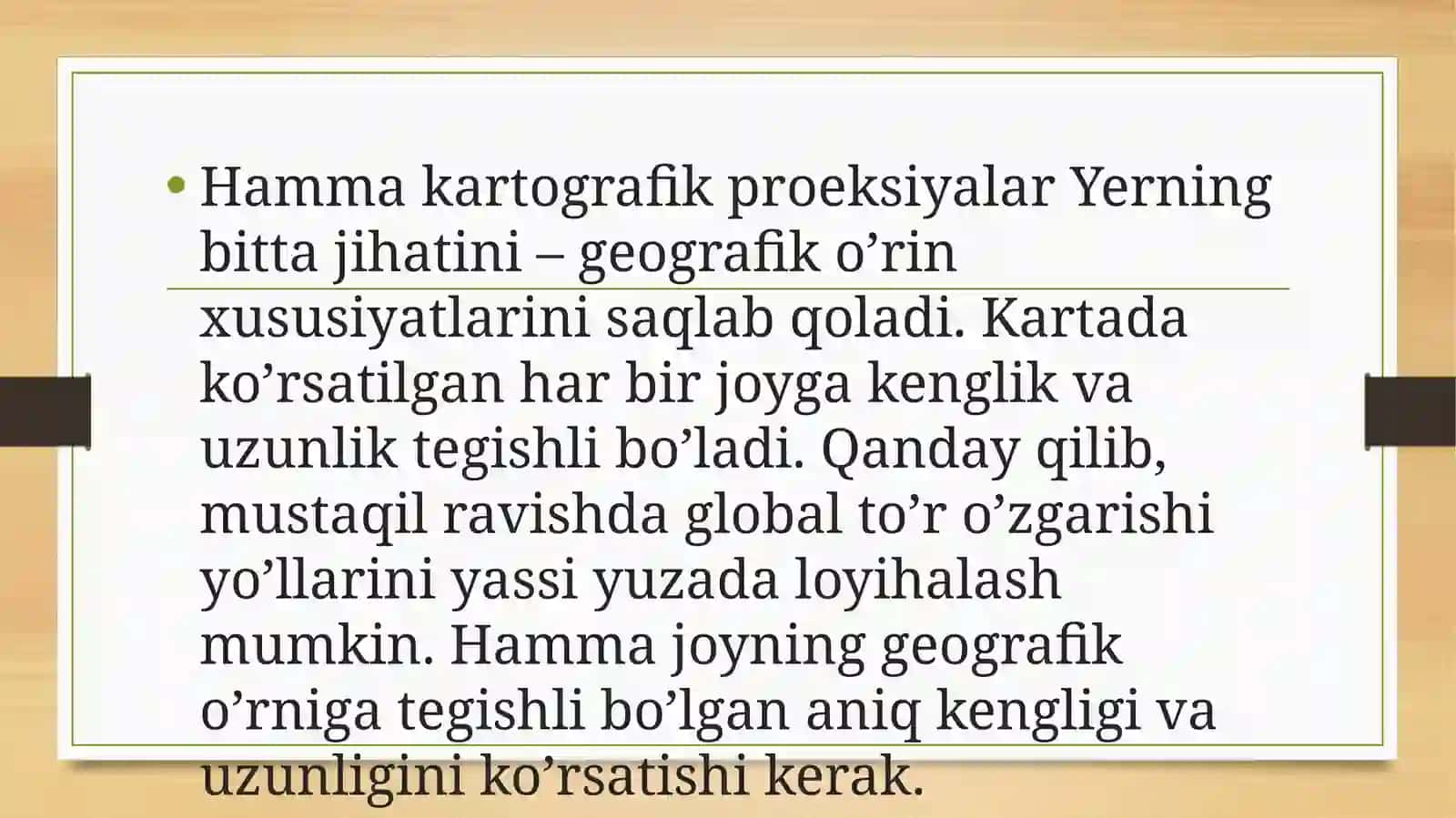 Merkatorning to’g’ri silindrik proyeksiyasi 3