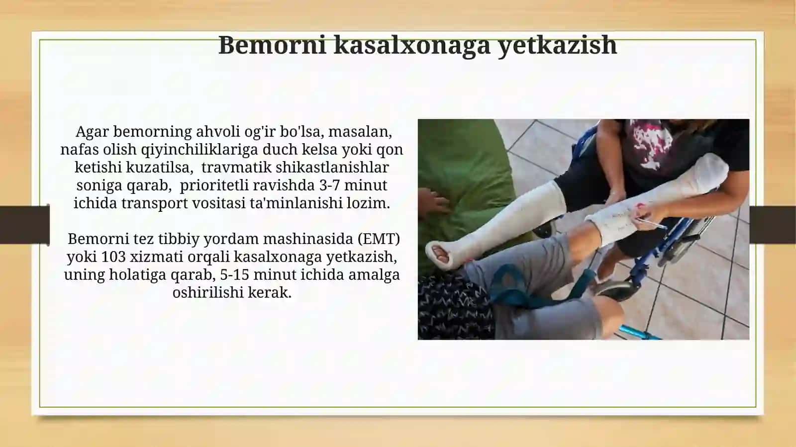 Shikastlangan bemorlarni parvarish qilish 3