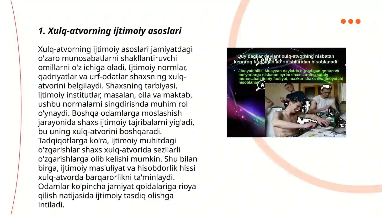 Xulq-atvorning ijtimoiy asoslari 3